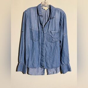 Anthropologie Cloth & Stone Denim Blue Shirt Size Small